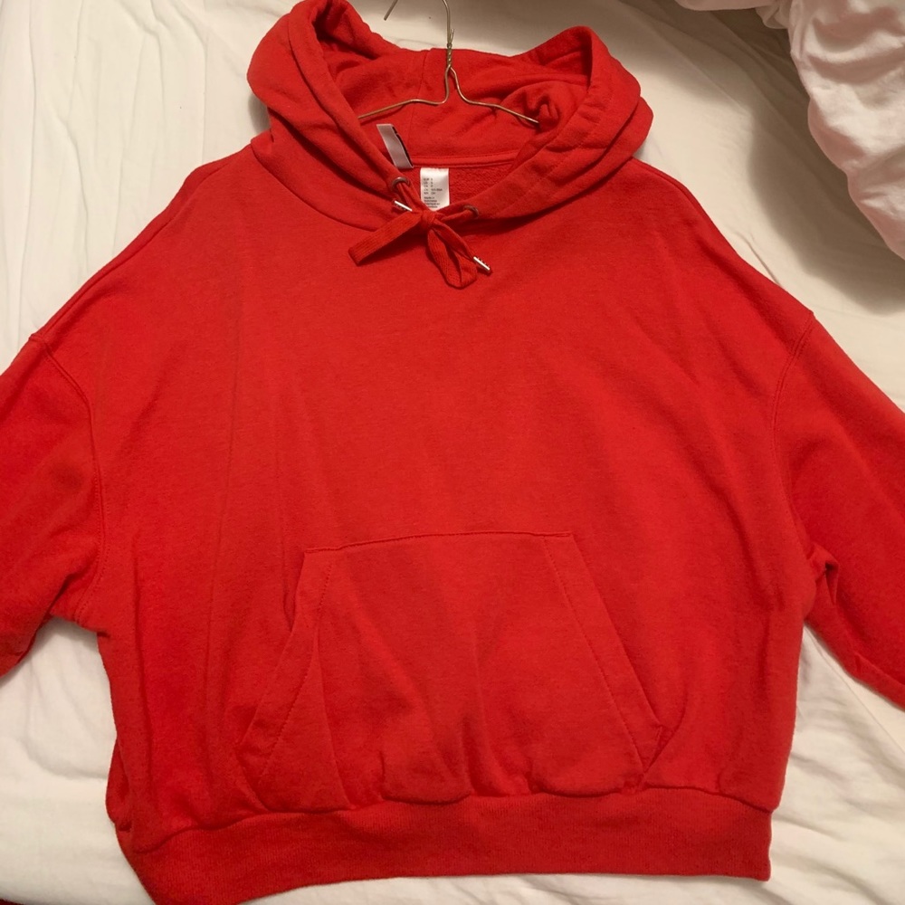 Red Cropped Hoodie
